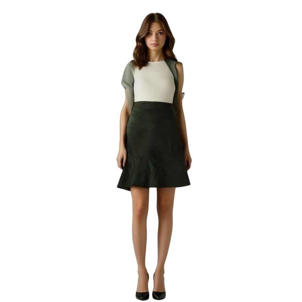 Diane Von Furstenberg - Fit and flare suede leather skirt